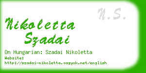 nikoletta szadai business card